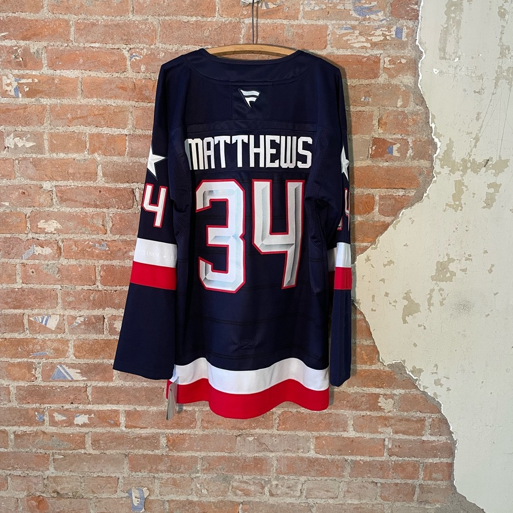 Fanatics USA Men's Hockey Jersey - Navy, Red, White - Picture 2 of 5